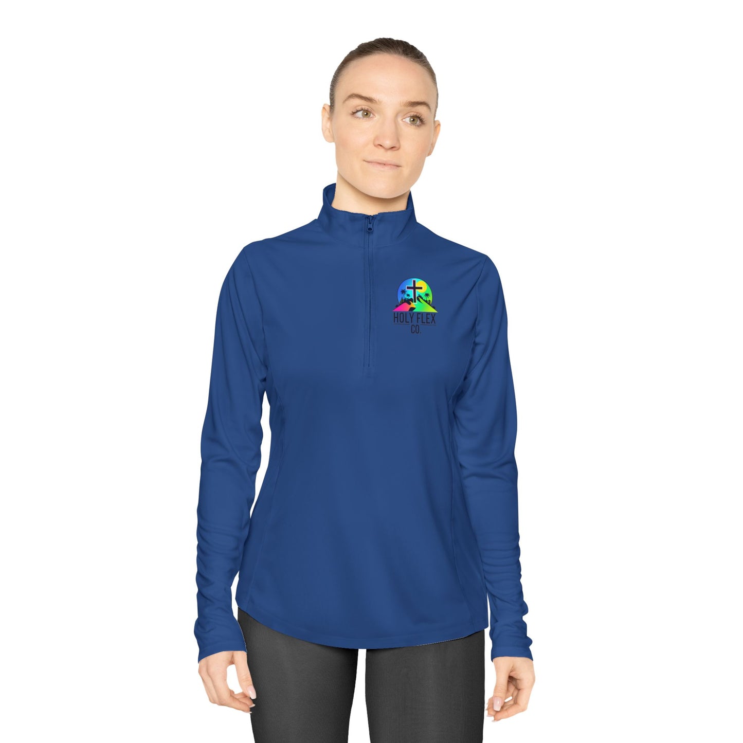 Power Move Ladies Quarter-Zip Pullover with Inspirational Design