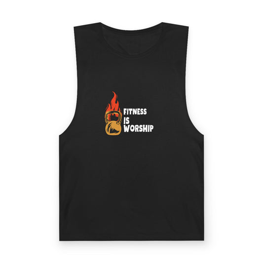 Fitness Is Worship Tank — Christian Workout Muscle Tee (I Do It For The Kingdom)