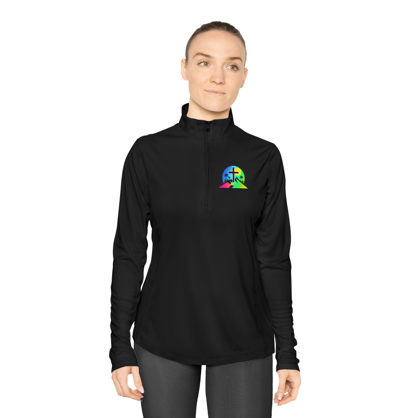 Power Move Ladies Quarter-Zip Pullover with Inspirational Design