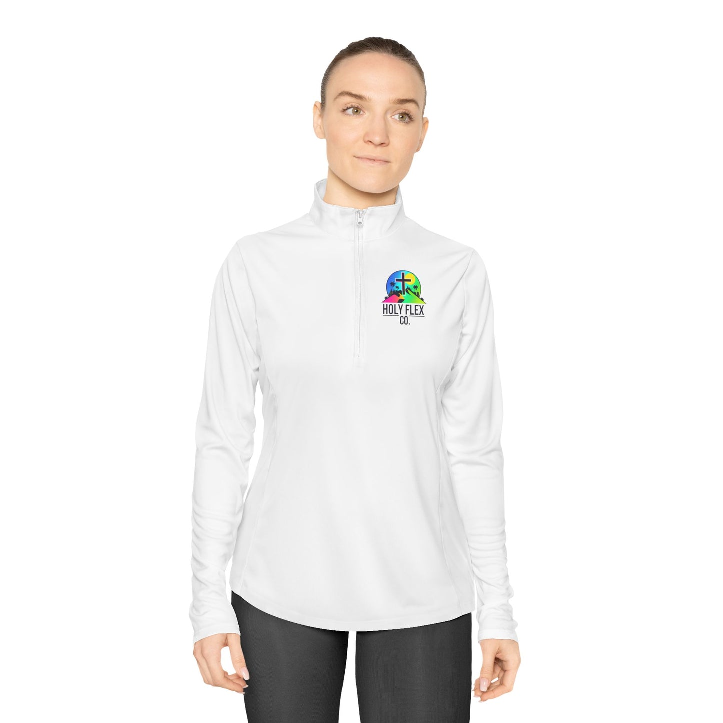 Power Move Ladies Quarter-Zip Pullover with Inspirational Design